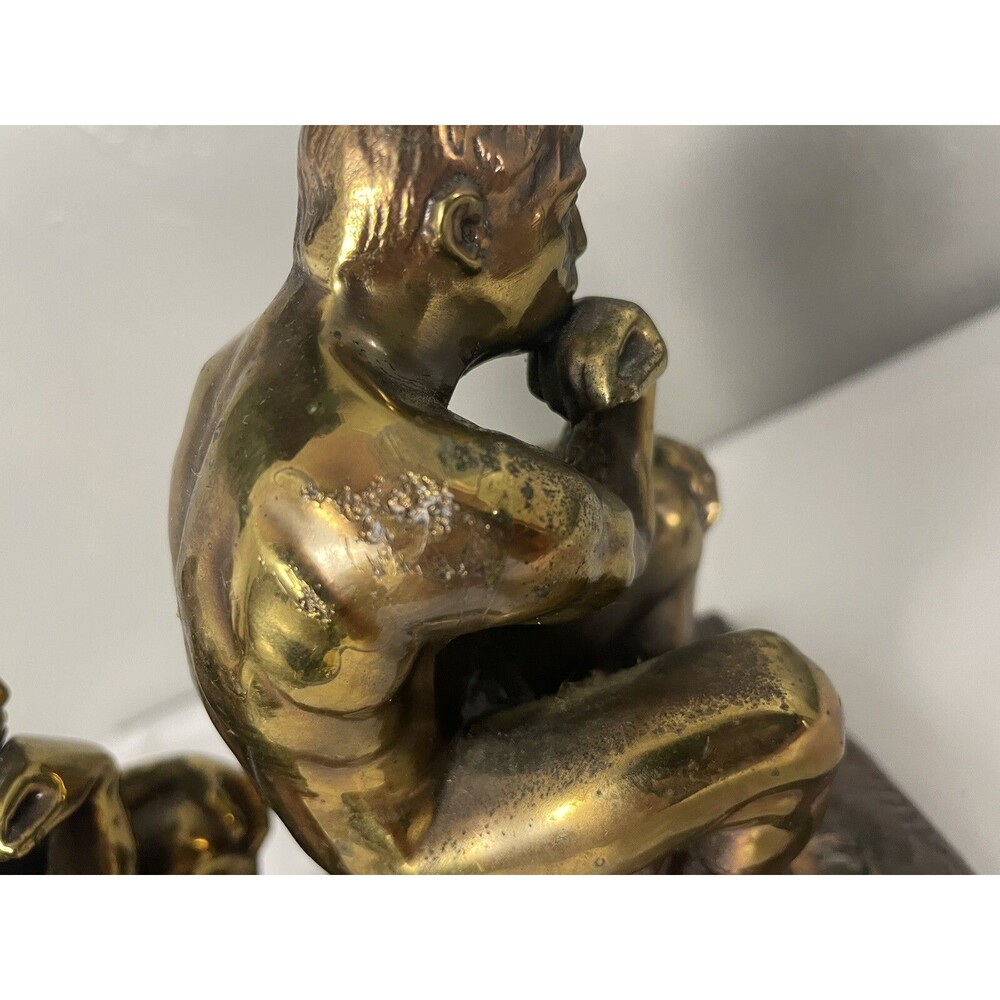 Vintage Art Thinking Man Bookends The Thinker Aguste Rodin Style Philosophy - Picture 11 of 16